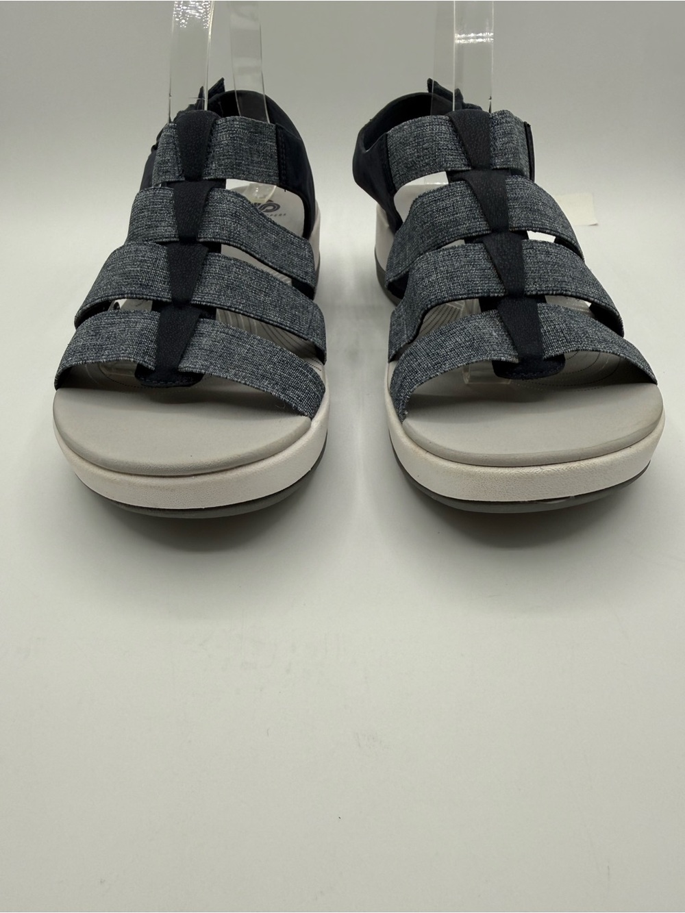 Clarks Cloudsteppers Arla Shaylie Sandals Navy Blue Comfort Slingback Wedge - Picture 14 of 16